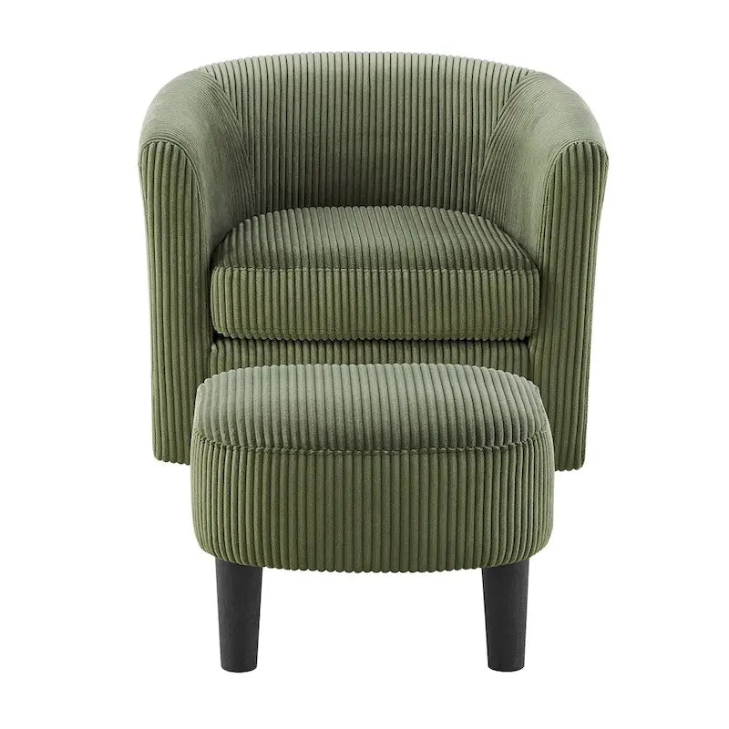Fauteuil d'appoint pivotant à 360° avec pouf