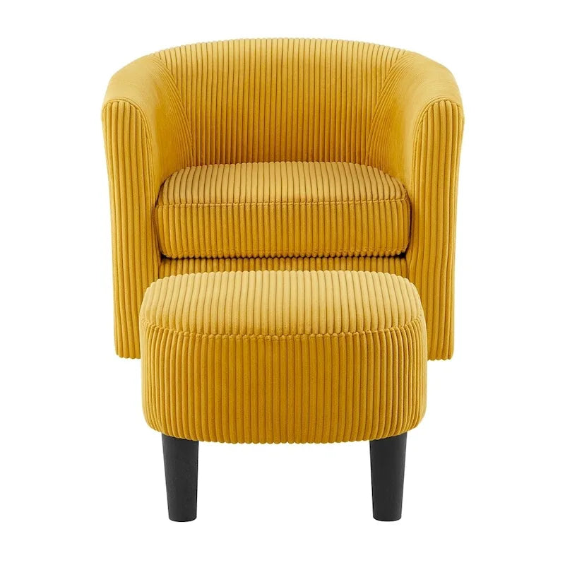 Fauteuil d'appoint pivotant à 360° avec pouf