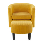 Fauteuil d'appoint pivotant à 360° avec pouf