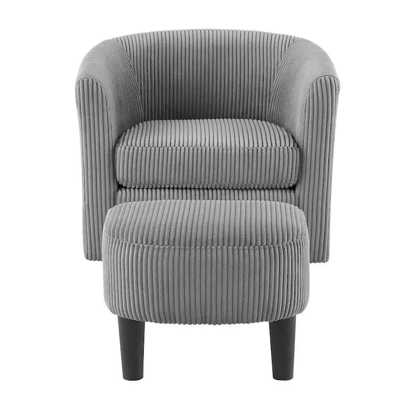 Fauteuil d'appoint pivotant à 360° avec pouf