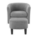 Fauteuil d'appoint pivotant à 360° avec pouf