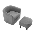 Fauteuil d'appoint pivotant à 360° avec pouf