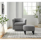 Fauteuil d'appoint pivotant à 360° avec pouf
