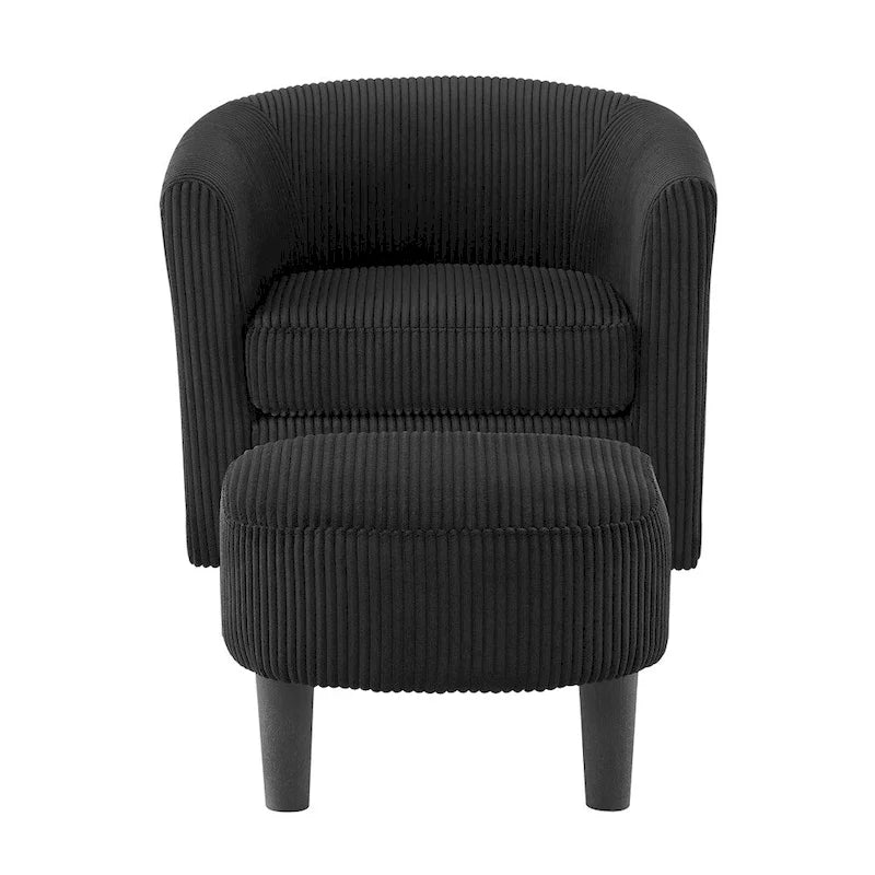 Fauteuil d'appoint pivotant à 360° avec pouf