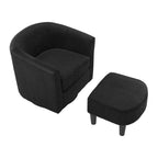 Fauteuil d'appoint pivotant à 360° avec pouf
