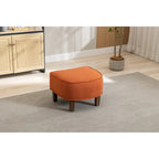Fauteuil tonneau rembourré avec pouf
