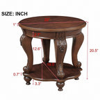 Table d'appoint ronde de 22 pouces avec étagère inférieure