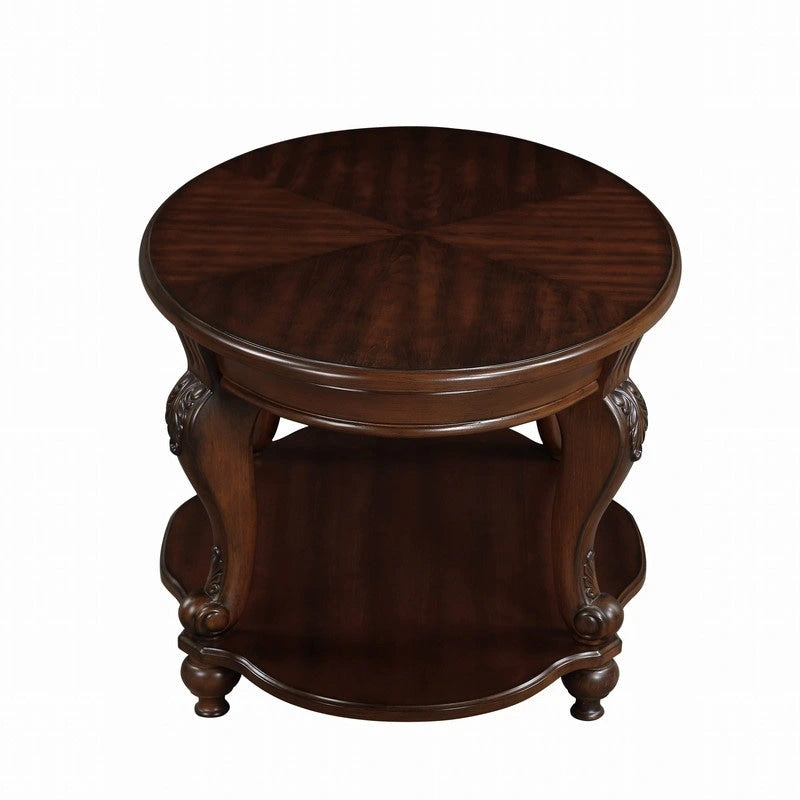 Table d'appoint ronde de 22 pouces avec étagère inférieure