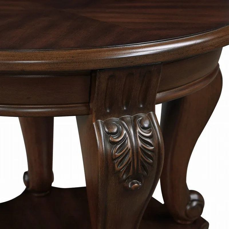 Table d'appoint ronde de 22 pouces avec étagère inférieure