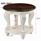 Table d'appoint ronde de 22 pouces avec étagère inférieure