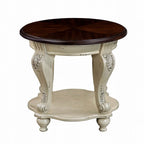 Table d'appoint ronde de 22 pouces avec étagère inférieure