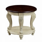 Table d'appoint ronde de 22 pouces avec étagère inférieure