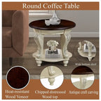 Table d'appoint ronde de 22 pouces avec étagère inférieure