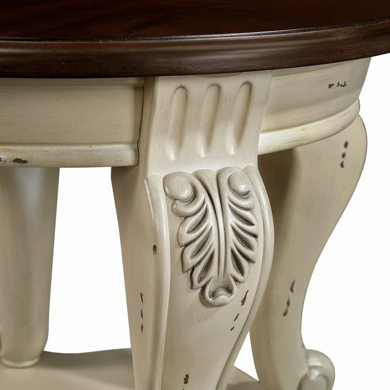 Table d'appoint ronde de 22 pouces avec étagère inférieure