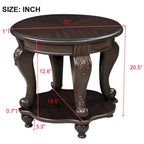 Table d'appoint ronde de 22 pouces avec étagère inférieure