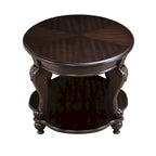 Table d'appoint ronde de 22 pouces avec étagère inférieure