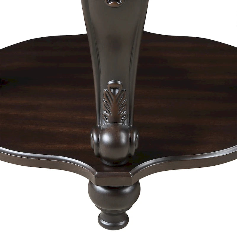 Table d'appoint ronde de 22 pouces avec étagère inférieure