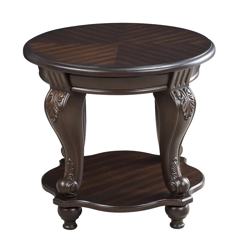 Table d'appoint ronde de 22 pouces avec étagère inférieure