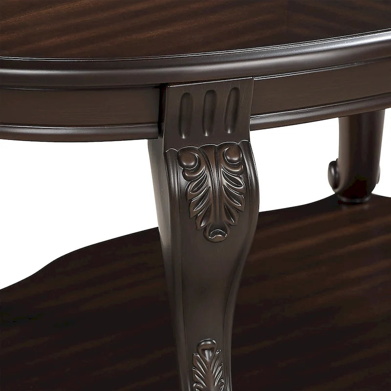 Table d'appoint ronde de 22 pouces avec étagère inférieure