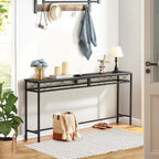 Console de rangement avec station de recharge et ports USB, gris anthracite