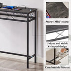 Console de rangement avec station de recharge et ports USB, gris anthracite