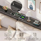 Console de rangement avec station de recharge et ports USB, gris anthracite