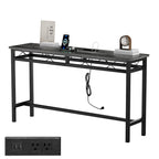 Console de rangement avec station de recharge et ports USB, gris anthracite