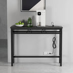 Console de rangement avec station de recharge et ports USB, gris anthracite