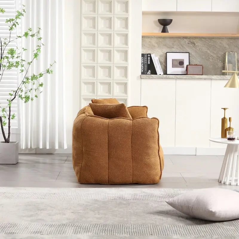 Pouf doux avec intérieur en mousse – Fauteuil inclinable carré pour le jeu vidéo et la télévision