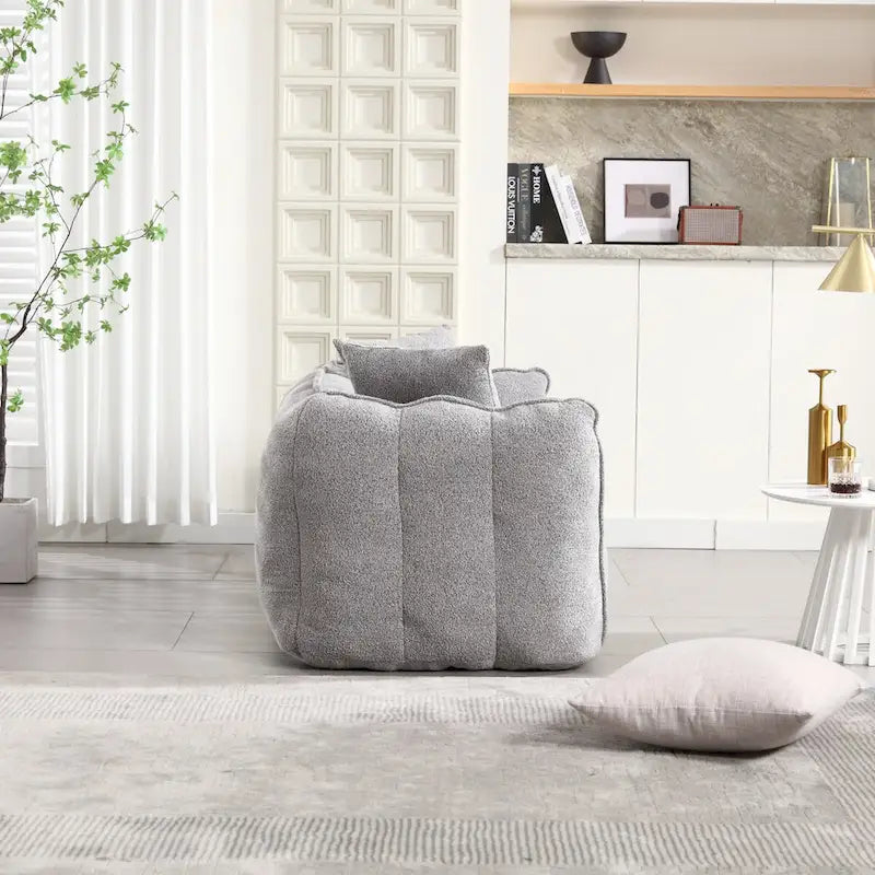 Pouf doux avec intérieur en mousse – Fauteuil inclinable carré pour le jeu vidéo et la télévision