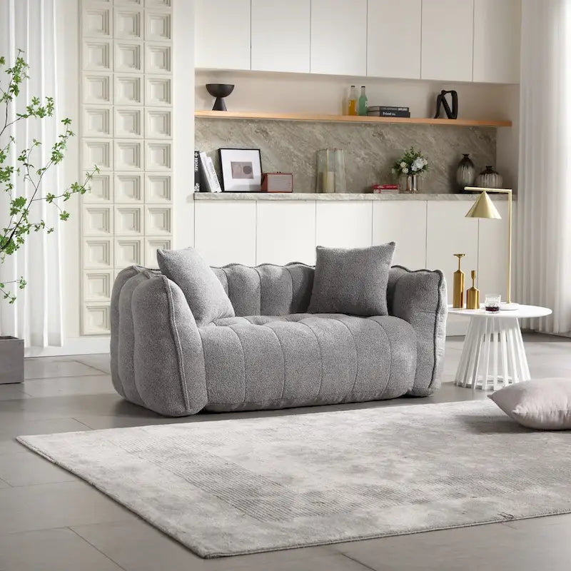 Pouf doux avec intérieur en mousse – Fauteuil inclinable carré pour le jeu vidéo et la télévision