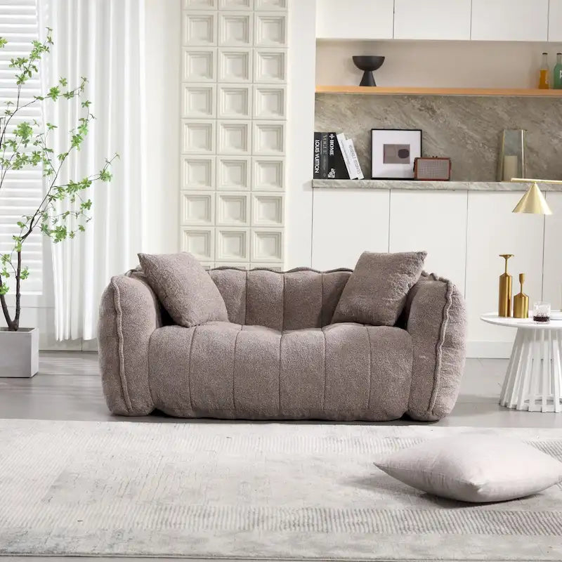 Pouf doux avec intérieur en mousse – Fauteuil inclinable carré pour le jeu vidéo et la télévision