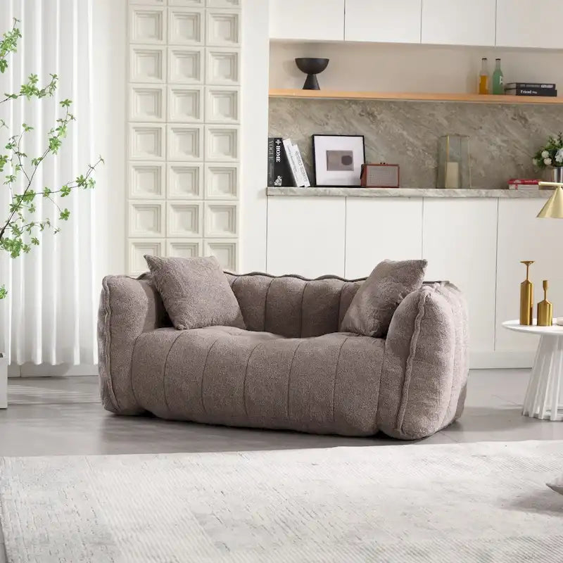 Pouf doux avec intérieur en mousse – Fauteuil inclinable carré pour le jeu vidéo et la télévision