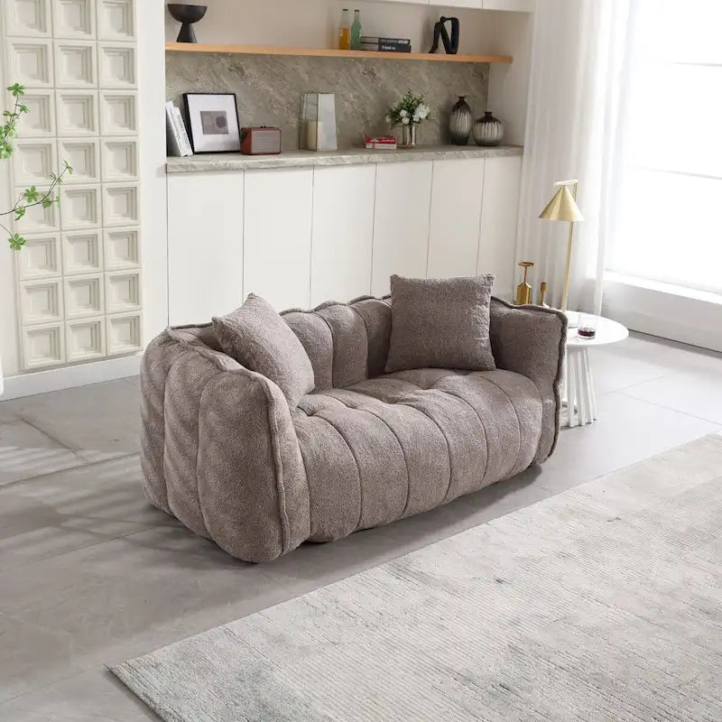 Pouf doux avec intérieur en mousse – Fauteuil inclinable carré pour le jeu vidéo et la télévision