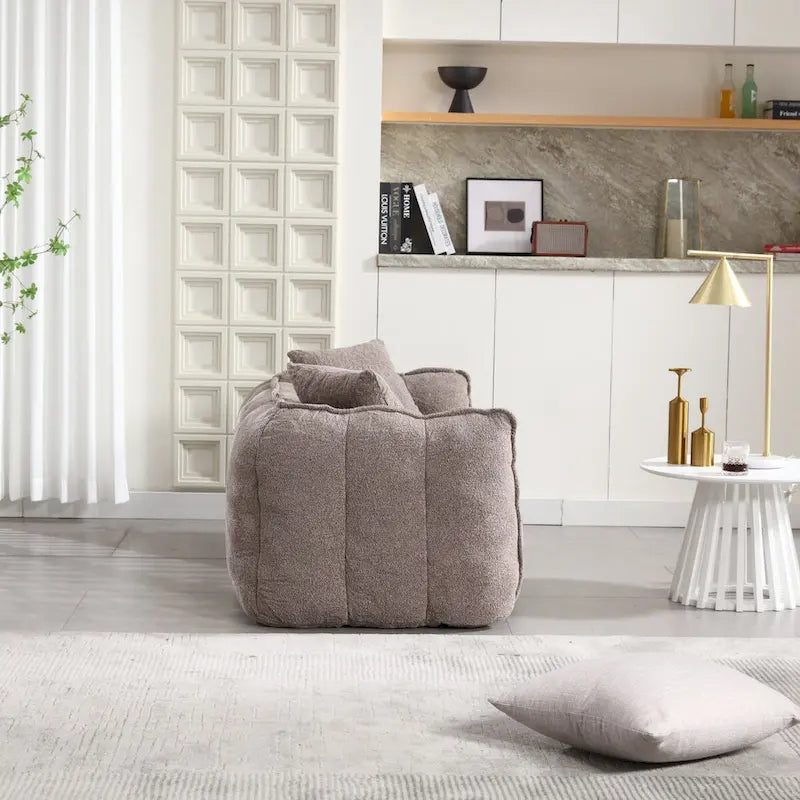 Pouf doux avec intérieur en mousse – Fauteuil inclinable carré pour le jeu vidéo et la télévision
