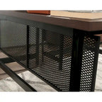 Bureau en L avec tiroirs et espace de rangement pour dossiers