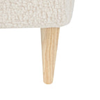Pouf carré bouclé avec pieds en bois