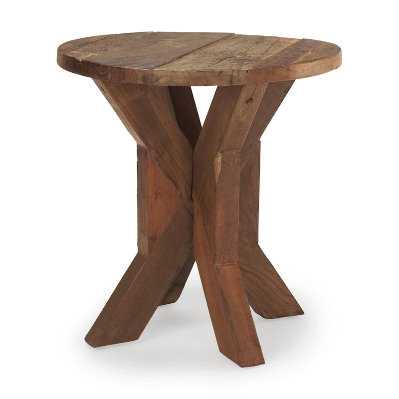 Table d'appoint en bois marron - 25.8"L x 25.8"l x 26.0"H