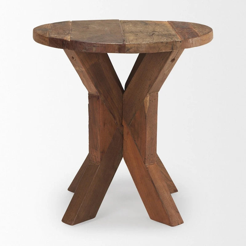 Table d'appoint en bois marron - 25.8"L x 25.8"l x 26.0"H