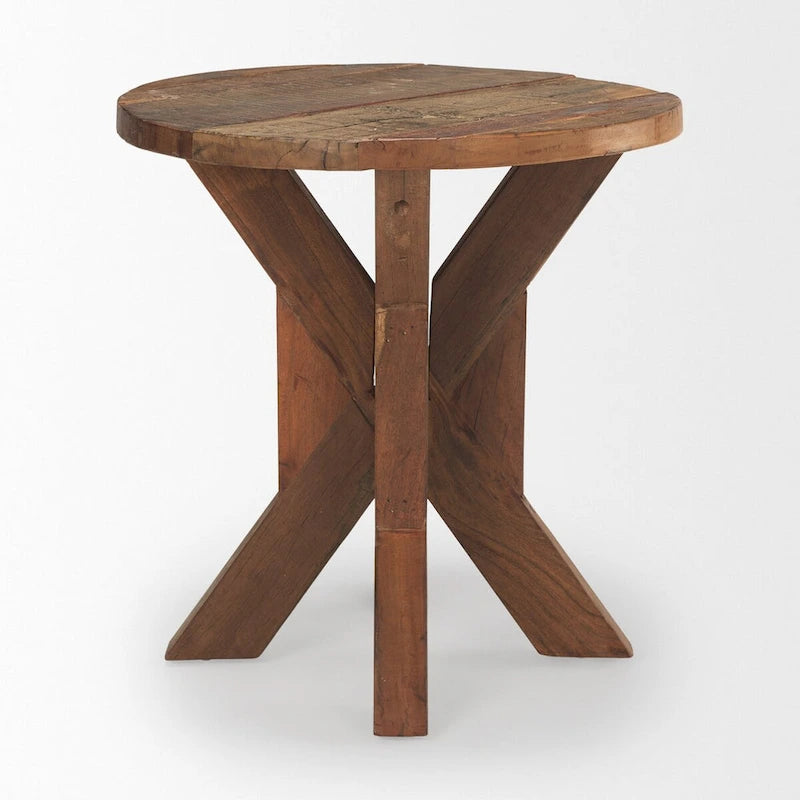 Table d'appoint en bois marron - 25.8"L x 25.8"l x 26.0"H