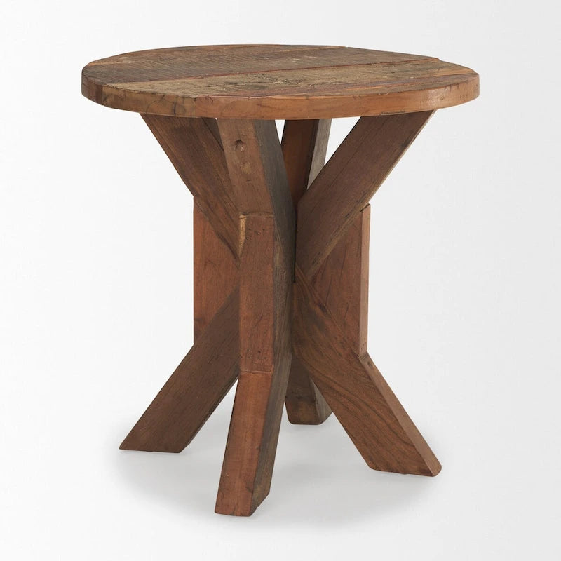 Table d'appoint en bois marron - 25.8"L x 25.8"l x 26.0"H