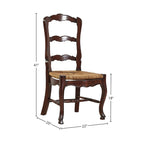 Chaise de salle à manger à dossier échelle avec pieds cabriolets, marron