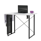 Table de couture pivotante avec panneau de rangement et plateforme réglable