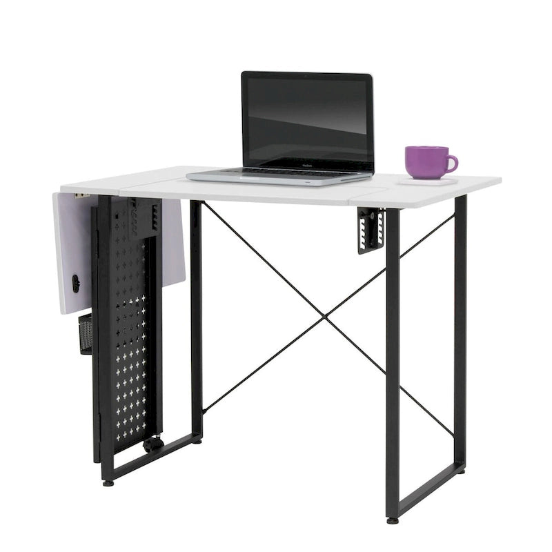Table de couture pivotante avec panneau de rangement et plateforme réglable