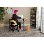Table de couture pivotante avec panneau de rangement et plateforme réglable