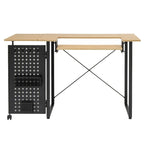 Table de couture pivotante avec panneau de rangement et plateforme réglable