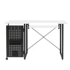 Table de couture pivotante avec panneau de rangement et plateforme réglable