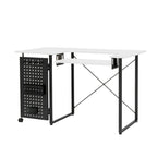 Table de couture pivotante avec panneau de rangement et plateforme réglable