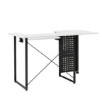 Table de couture pivotante avec panneau de rangement et plateforme réglable