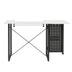 Table de couture pivotante avec panneau de rangement et plateforme réglable